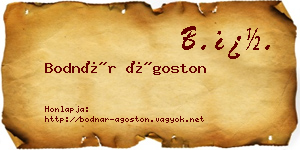Bodnár Ágoston névjegykártya